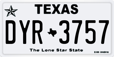 TX license plate DYR3757