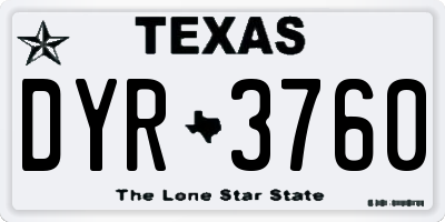 TX license plate DYR3760