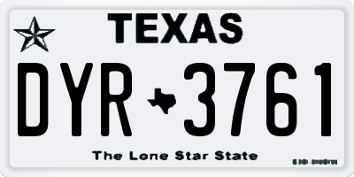 TX license plate DYR3761