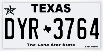 TX license plate DYR3764