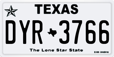 TX license plate DYR3766