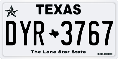TX license plate DYR3767
