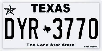 TX license plate DYR3770