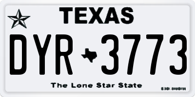 TX license plate DYR3773