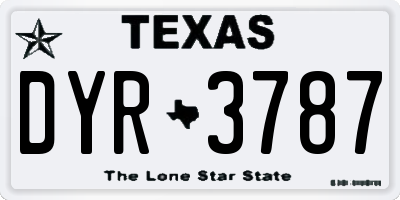 TX license plate DYR3787