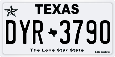 TX license plate DYR3790