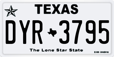 TX license plate DYR3795