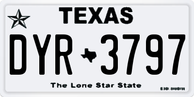TX license plate DYR3797
