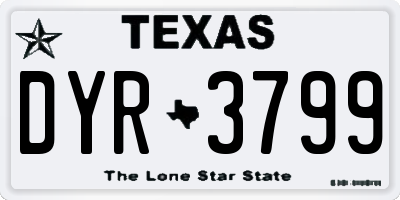 TX license plate DYR3799