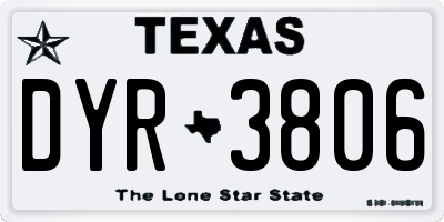 TX license plate DYR3806