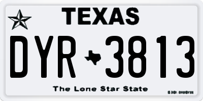 TX license plate DYR3813