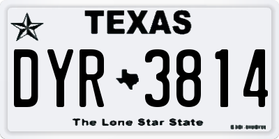 TX license plate DYR3814