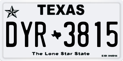 TX license plate DYR3815