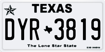 TX license plate DYR3819