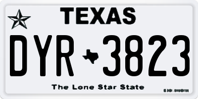 TX license plate DYR3823
