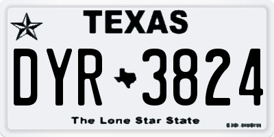 TX license plate DYR3824