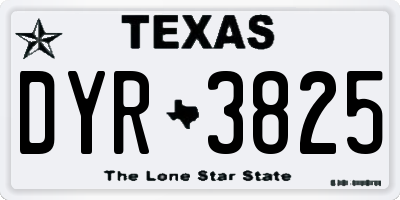 TX license plate DYR3825