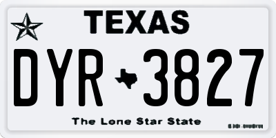 TX license plate DYR3827
