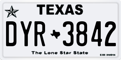 TX license plate DYR3842