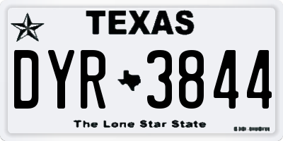 TX license plate DYR3844