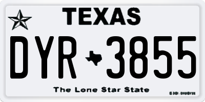 TX license plate DYR3855