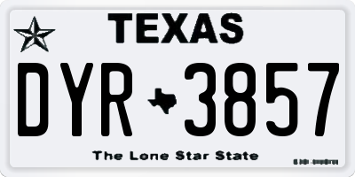 TX license plate DYR3857