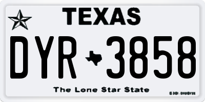 TX license plate DYR3858