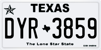 TX license plate DYR3859