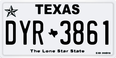TX license plate DYR3861