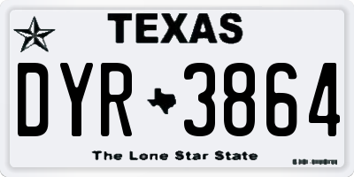TX license plate DYR3864