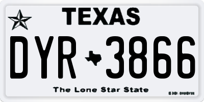 TX license plate DYR3866