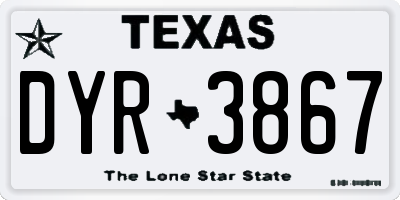 TX license plate DYR3867