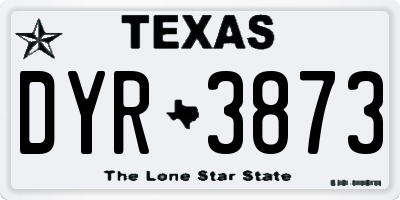 TX license plate DYR3873