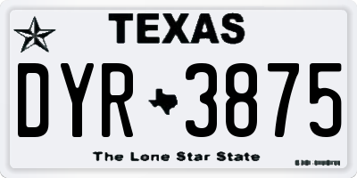 TX license plate DYR3875