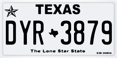 TX license plate DYR3879