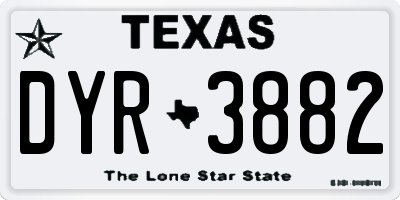 TX license plate DYR3882