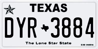 TX license plate DYR3884
