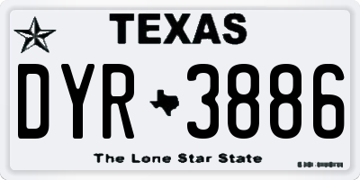 TX license plate DYR3886