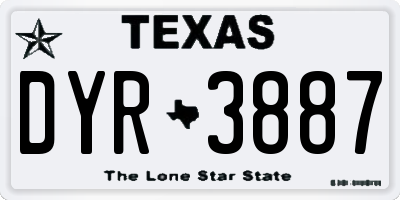 TX license plate DYR3887