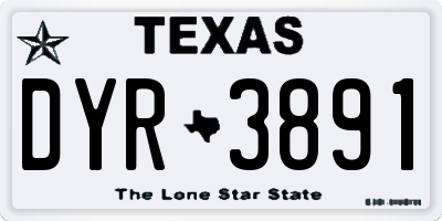 TX license plate DYR3891