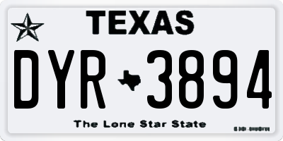 TX license plate DYR3894