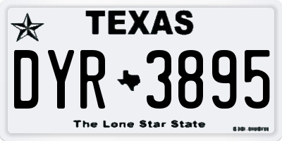 TX license plate DYR3895