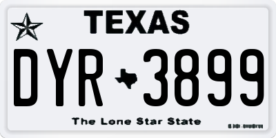 TX license plate DYR3899