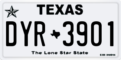 TX license plate DYR3901