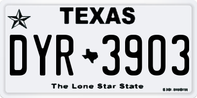TX license plate DYR3903