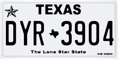 TX license plate DYR3904