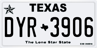 TX license plate DYR3906