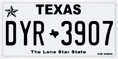 TX license plate DYR3907