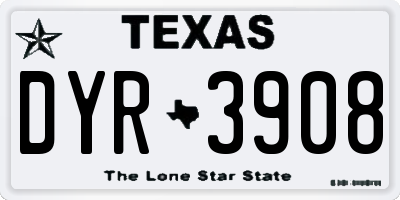 TX license plate DYR3908