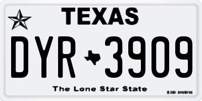 TX license plate DYR3909